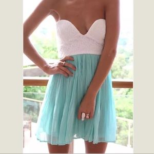 Sabo Skirt teal white corset dress